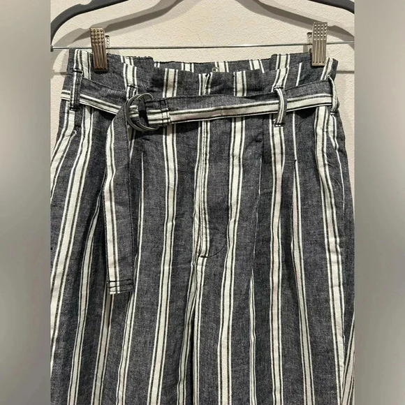 ABERCROMBIE & FITCH Stripped Linen Blend Trousers / Size Small / - Picture 2 of 6